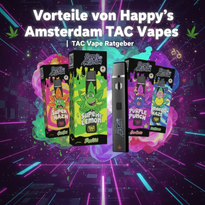 Happy’s Amsterdam TAC Vapes kaufen – 1000mg TAC legal &amp; Vorteile - Happy’s Amsterdam TAC Vapes kaufen – 1000mg TAC legal &amp; Vorteile