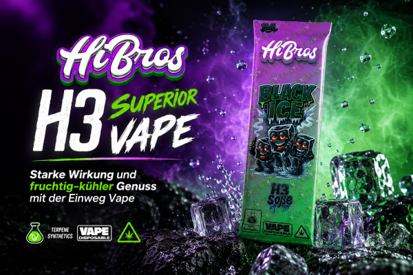 HiBros H3 Superior Vape – Starke Wirkung und fruchtig-kühler Genuss mit der Einweg Vape - HiBros H3 Superior Vape – Einweg Vape mit 95% Blend &amp; starkem Geschmack