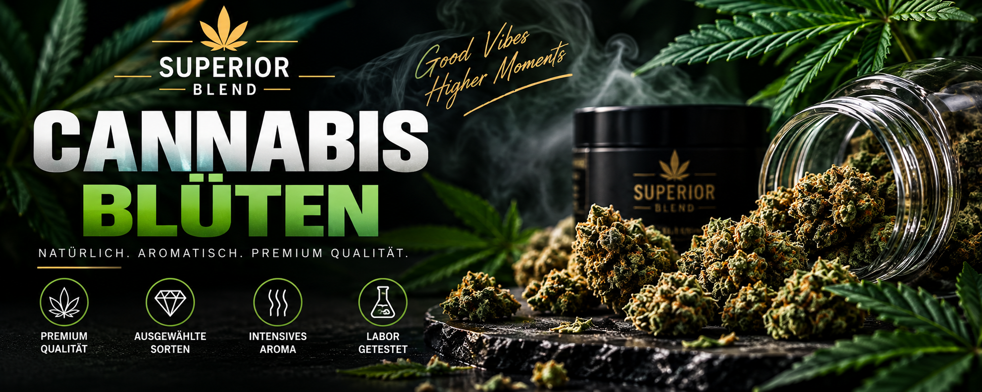 Cannabis Blüten in verschiedenen Sorten mit Premium...