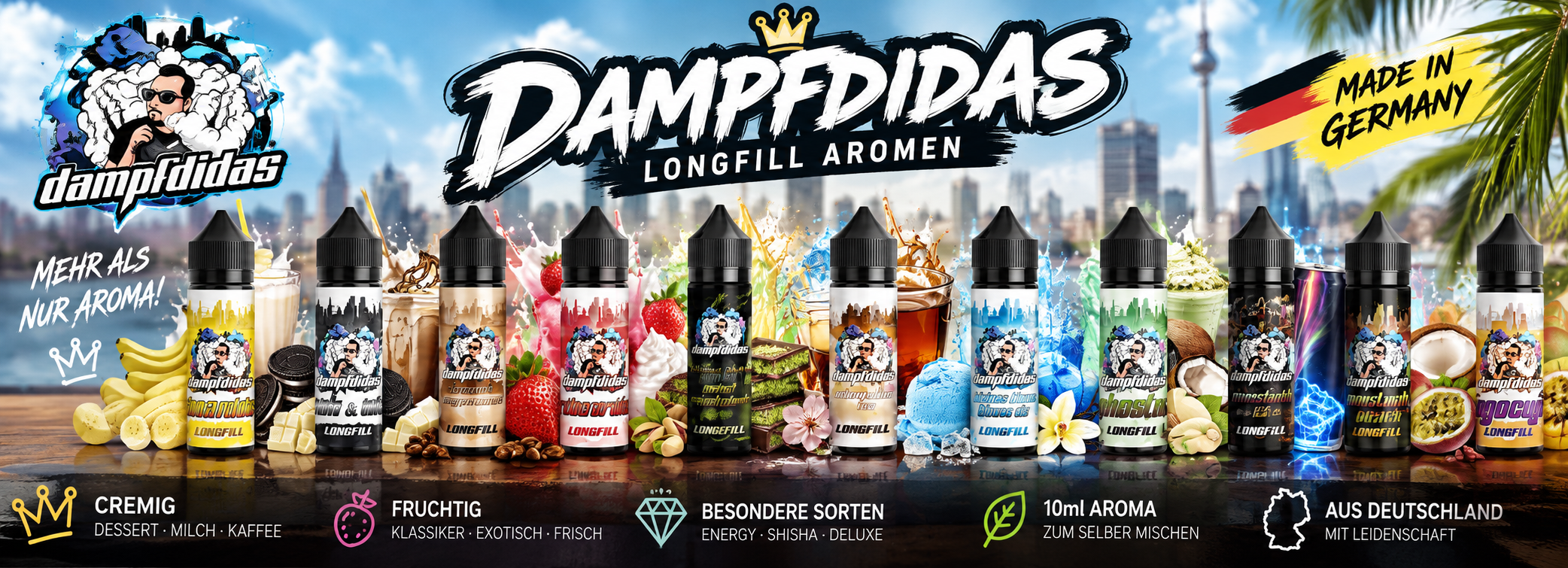 DAMPFDIDAS Longfill Aromen mit cremigen, fruchtigen und...
