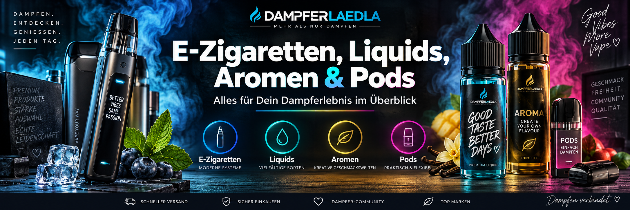 E-Zigaretten, Liquids, Aromen und Pods im Überblick bei...