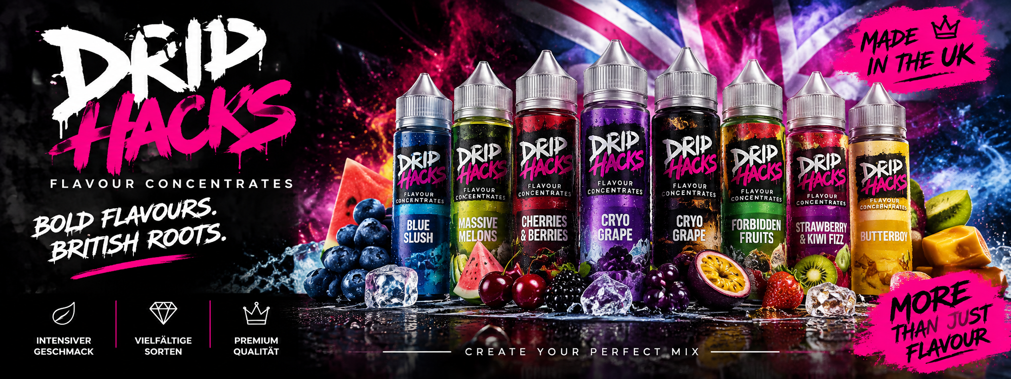 Drip Hacks Longfill Aromen mit verschiedenen...