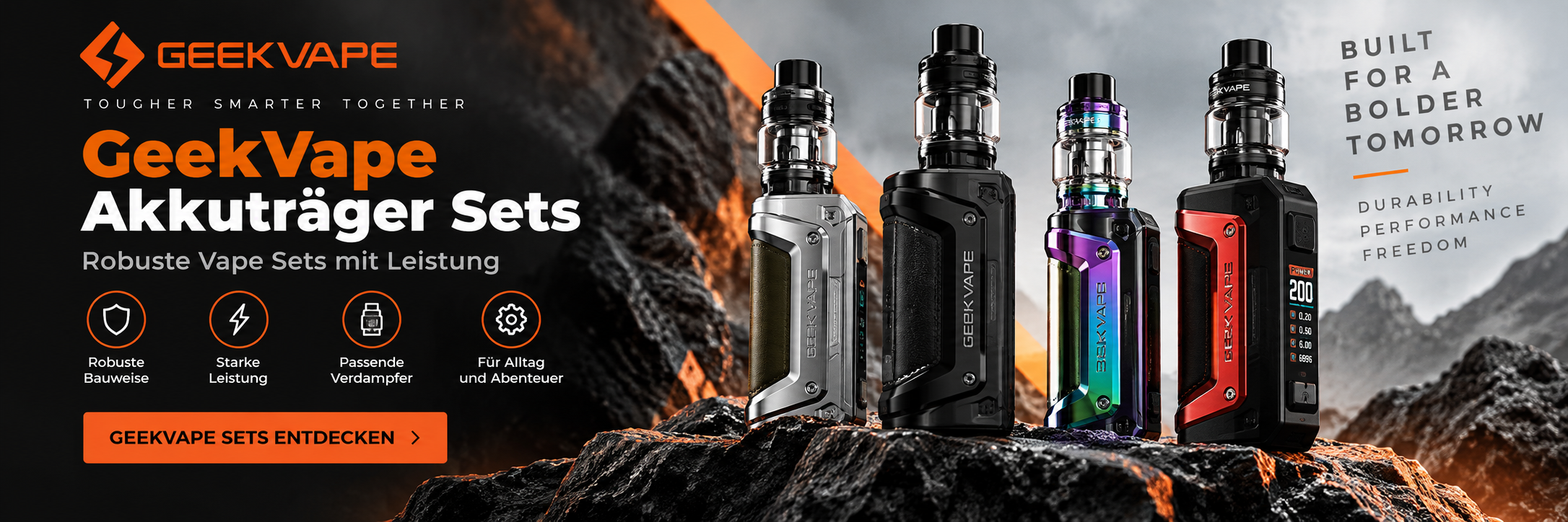 GeekVape Akkuträger Sets mit robusten Vape Kits und...
