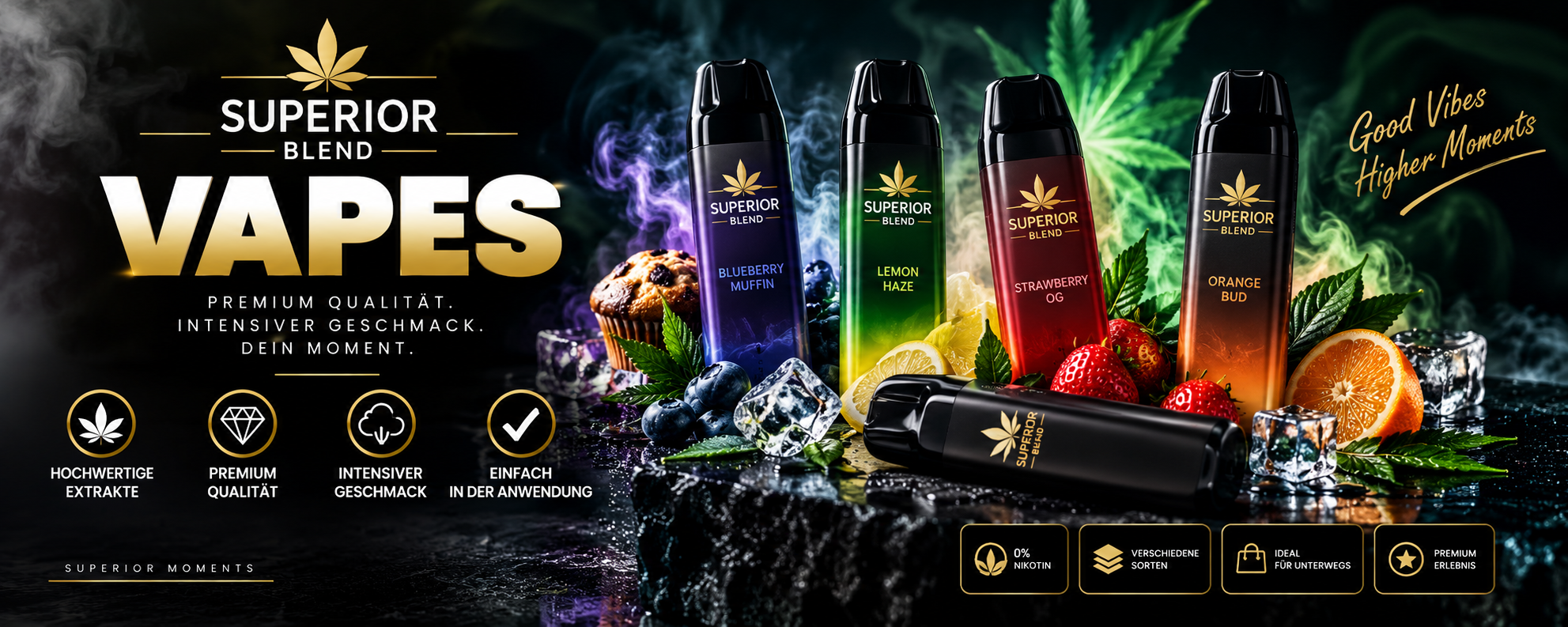 Superior Vapes in verschiedenen Sorten mit intensivem...
