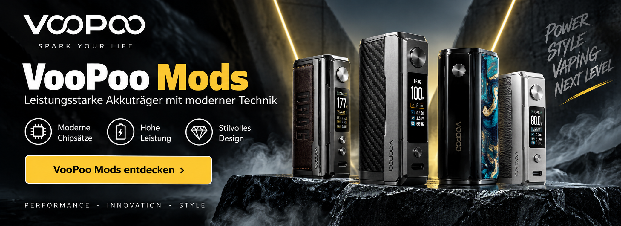 VooPoo Mods mit leistungsstarken Akkuträgern und moderner...