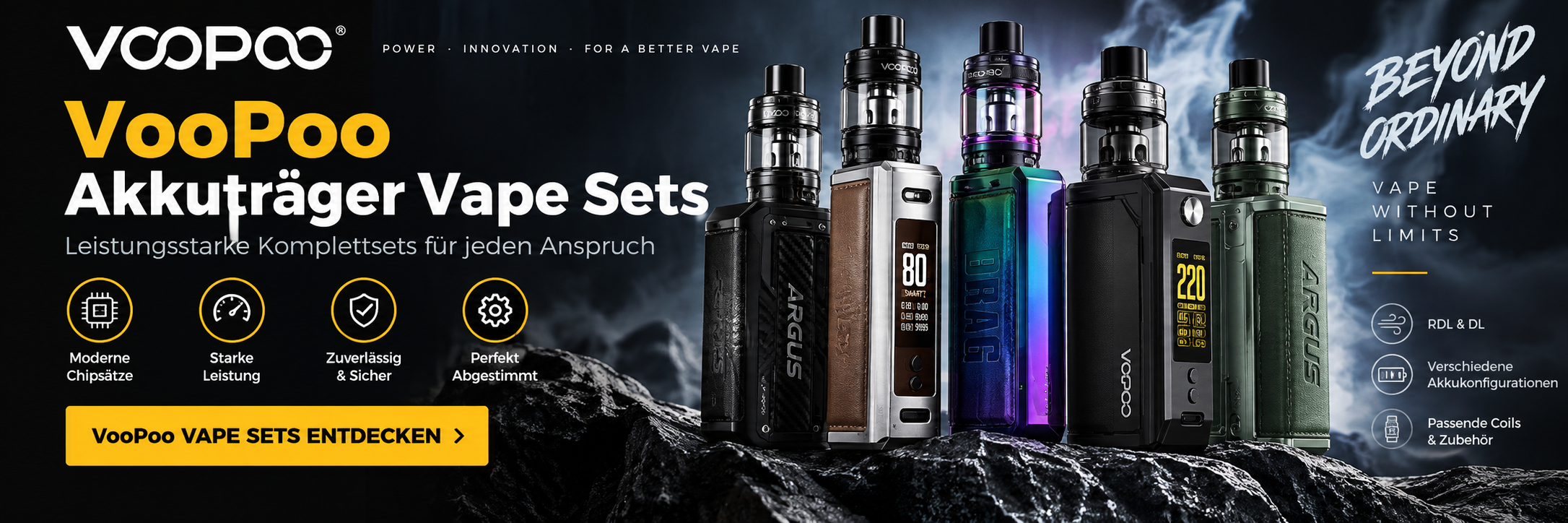 VooPoo Akkuträger Vape Sets mit leistungsstarken Mods und...