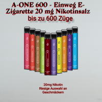 A-ONE 600 - Einweg E-Zigarette Disposable 20mg ICE APFEL