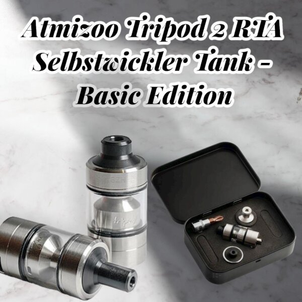 Atmizoo Tripod 2 RTA Selbstwickler Tank - Basic Edition silver-matt