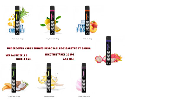 Undercover Vapes Einweg Disposable E-Zigarette by Samra