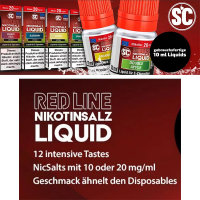 SC - Red Line - Nikotinsalz Liquid 10 ml Erdbeer Sahne 10mg