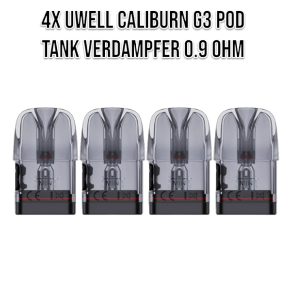 4x Uwell Caliburn G3 Pod Tank Verdampfer 0.9 Ohm