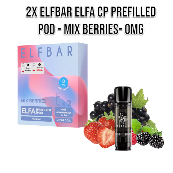 2x Elfbar ELFA CP Prefilled Pod - Mix Berries- 0mg
