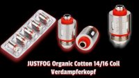 JUSTFOG Organic Cotton 14/16 Coil Verdampferkopf 1,6 Ohm