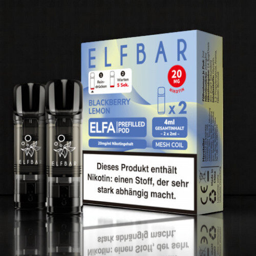 2x Elfbar ELFA CP Prefilled Pod -Blackberry Lemon
