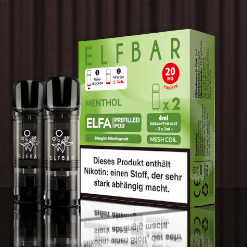 2x Elfbar ELFA CP Prefilled Pod - Menthol
