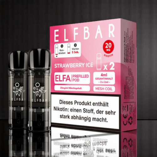 2x Elfbar ELFA CP Prefilled Pod - Strawberry Ice
