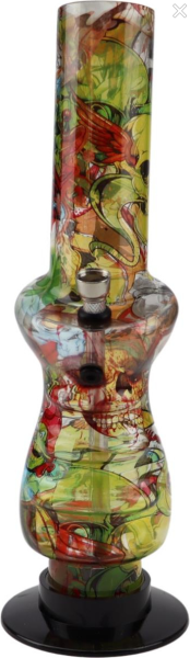 Bong Acryl gebogen bunt gemustert H32 cm