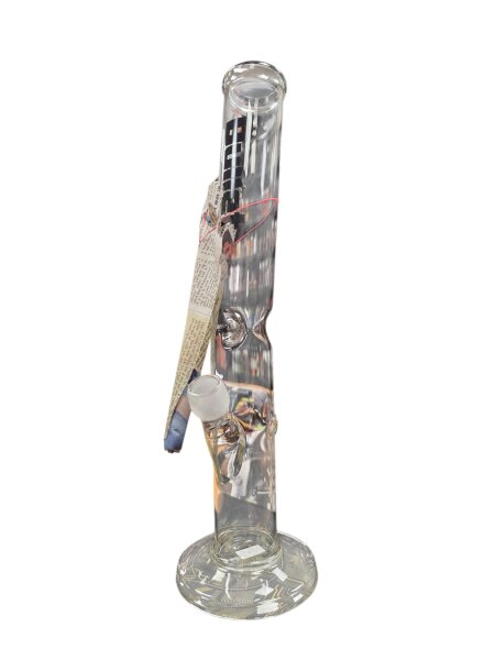 Bullet schwere Glasbong | Gebogener Zylinder | H: 39cm Ø: 50mm Sockel : 18,8mm