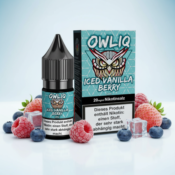 Owliq 10ml Liquid 10/20mg Iced Vanilla Berry 20mg