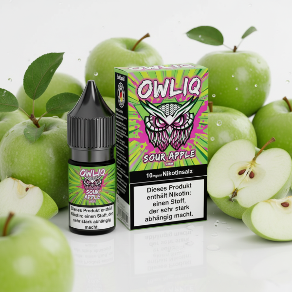 Owliq 10ml Liquid 10/20mg Sour Apple 10mg