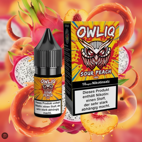 Owliq 10ml Liquid 10/20mg Sour Peach 10mg