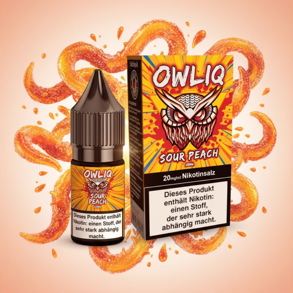 Owliq 10ml Liquid 10/20mg Sour Peach 20mg
