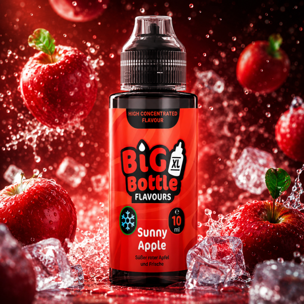 BIG BOTTLE Sunny Apple Aroma 10 ml – fruchtiges Apfel Aroma im 120 ml Longfill