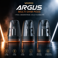 3x VooPoo Argus Multi-Ohm Pods 3,5 ml für MTL und RDL