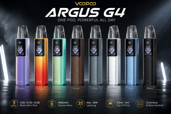 VooPoo Argus G4 – leistungsstarkes Multi-Ohm Pod Kit