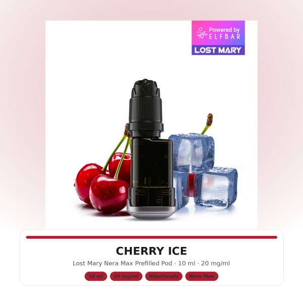 Lost Mary Nera Max Prefilled Pod 10ml/20mg Cherry Ice 10ml/20mg