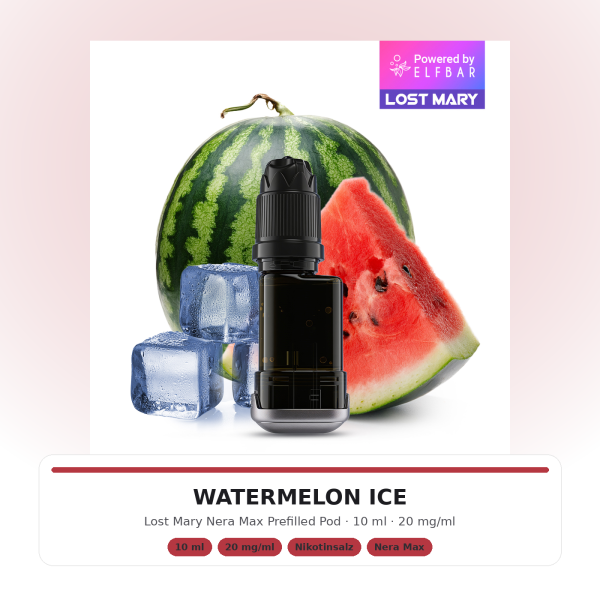 Lost Mary Nera Max Prefilled Pod 10ml/20mg Watermelon Ice 10ml/20mg
