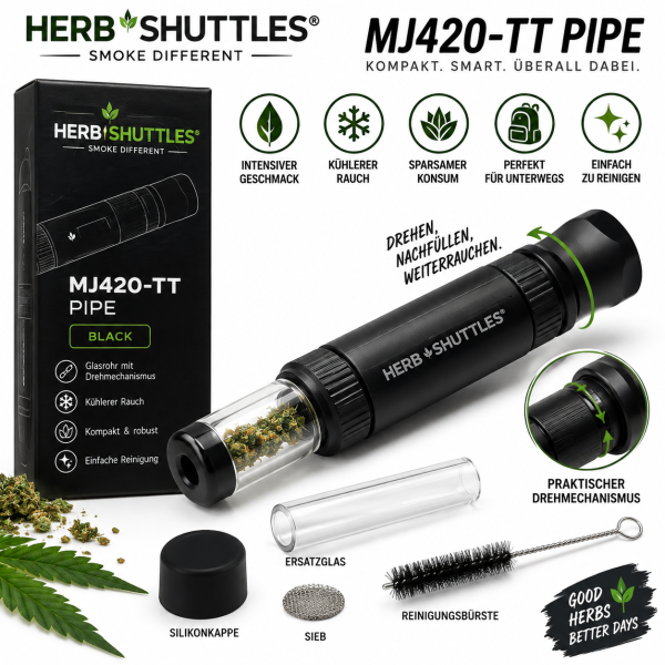 Herb Shuttles MJ420-TT Pipe Black