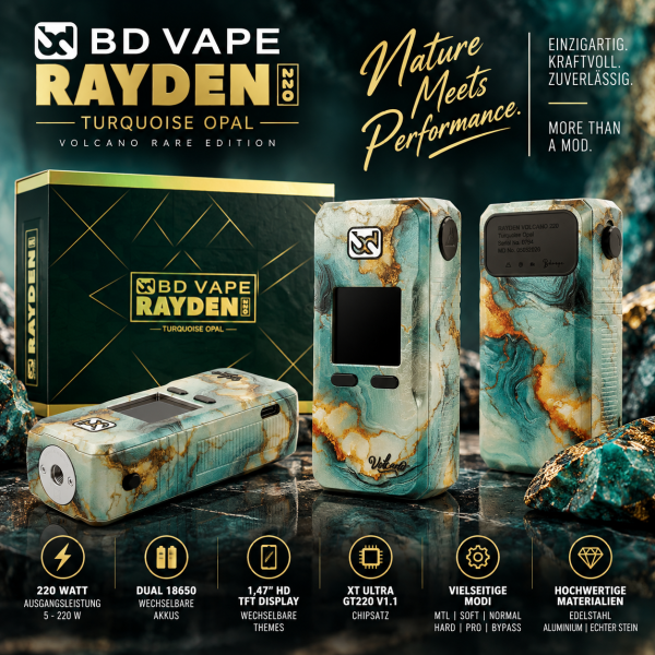 BD Vape Rayden 220 Mod Turquise Opal