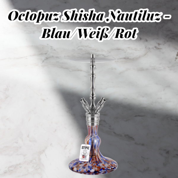 Octopuz Shisha - Nautiluz Blau/Weiß/Rot