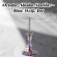 Octopuz Shisha - Nautiluz Blau/Wei&szlig;/Rot