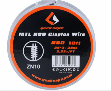 ZN 10 N 80 MTL Clapton Wire 28ga*2+38ga